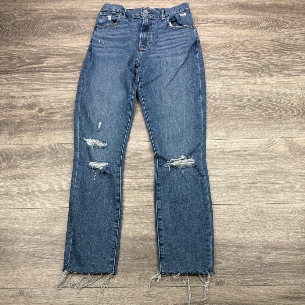 Abercrombie & Fitch Jeans Women 25 Blue Super High Rise Skinny Ankle Distressed*